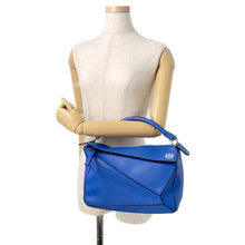 Load image into Gallery viewer, LOEWE Puzzle bag Blue Leather Size Medium