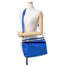Load image into Gallery viewer, LOEWE Puzzle bag Blue Leather Size Medium