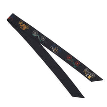 将图像加载到图库查看器中,HERMES Twilly Long Twilly Long "A to Berlin" Autumn/Winter 2025 Blue・Noir/Multicolor Silk100%