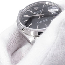 将图像加载到图库查看器中,ROLEX Oyster Perpetual Date W34mm Stainless Steel Black Dial15200