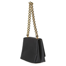 Load image into Gallery viewer, CHANEL Camellia Chain Party Bag Black Satin