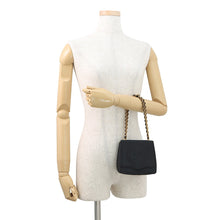 Load image into Gallery viewer, CHANEL Camellia Chain Party Bag Black Satin