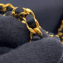 Load image into Gallery viewer, CHANEL Camellia Chain Party Bag Black Satin