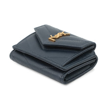 将图像加载到图库查看器中,SAINT LAURENT PARIS Tiny Monogram Compact Wallet Navy505118 Leather