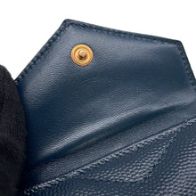 将图像加载到图库查看器中,SAINT LAURENT PARIS Tiny Monogram Compact Wallet Navy505118 Leather