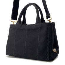 Load image into Gallery viewer, PRADA Canapa 2wayShoulder Bag Black1BG439 Canvas
