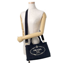 Load image into Gallery viewer, PRADA Canapa 2wayShoulder Bag Black1BG439 Canvas