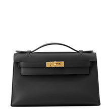Load image into Gallery viewer, HERMES PochetteKelly Black Swift Leather