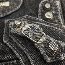 Load image into Gallery viewer, BALENCIAGA Luca Goal Shoulder Bag Gray/Black719082 Denim Size XS