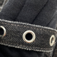Load image into Gallery viewer, BALENCIAGA Luca Goal Shoulder Bag Gray/Black719082 Denim Size XS