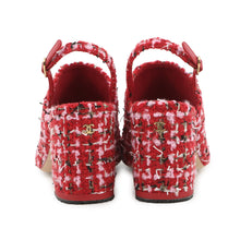 Load image into Gallery viewer, CHANEL slingback shoes Red/Pink/BlackG46865 Tweed Size 36 1/2C