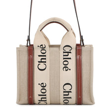 将图像加载到图库查看器中,Chloe Woody 2WAY Shoulder Bag Beige/BrownCHC22AS397I2690U Canvas Leather Size Small