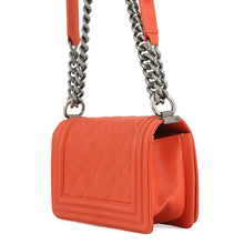将图像加载到图库查看器中,CHANEL Boy Chanel ChainShoulder Bag OrangeA67085 Caviar Leather Size Small