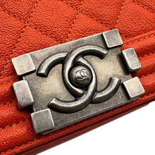 将图像加载到图库查看器中,CHANEL Boy Chanel ChainShoulder Bag OrangeA67085 Caviar Leather Size Small