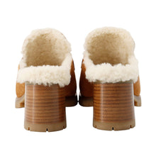Load image into Gallery viewer, HERMES Mule Flore BrownH222057Z Chevre LeatherVelour Sheepskin Size 37