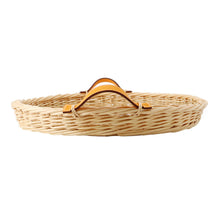 Load image into Gallery viewer, HERMES Round tray "Ozre color" PM Jaune Doll Willow Swift Leather Glass