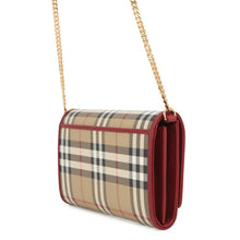 Load image into Gallery viewer, BURBERRY Check Chain Strap Wallet ArchiveBeige/Ruby Red81163211 PVC/Leather
