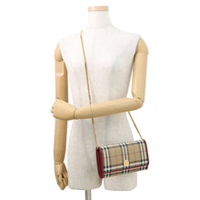 Load image into Gallery viewer, BURBERRY Check Chain Strap Wallet ArchiveBeige/Ruby Red81163211 PVC/Leather