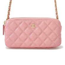 Load image into Gallery viewer, CHANEL Matelasse Chain wallet MetalicPinkA82527 Caviar Leather