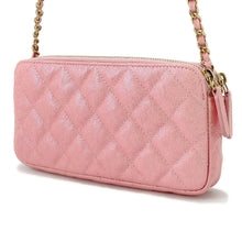 Load image into Gallery viewer, CHANEL Matelasse Chain wallet MetalicPinkA82527 Caviar Leather