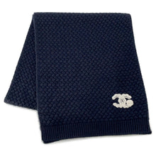 Load image into Gallery viewer, CHANEL Scarf NavyAAB132 Cashmere100%
