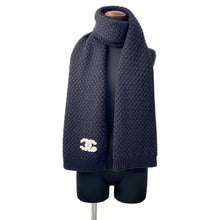 Load image into Gallery viewer, CHANEL Scarf NavyAAB132 Cashmere100%