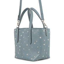Load image into Gallery viewer, JIMMY CHOO Mini Sara Star Studded 2-Way Handbag Light Blue Leather