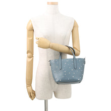 Load image into Gallery viewer, JIMMY CHOO Mini Sara Star Studded 2-Way Handbag Light Blue Leather