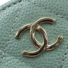 Load image into Gallery viewer, CHANEL Matelasse Chain Vanity Bag Light GreenAP2502 Caviar Leather Size Small