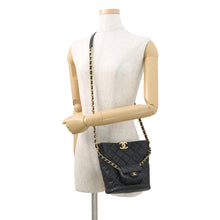 将图像加载到图库查看器中,CHANEL Chain Shoulder Bag with Matelasse Pouch BlackAS3946 Lambskin