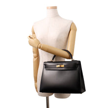Load image into Gallery viewer, HERMES Kelly Sellier Black Box Calf Leather Size 32