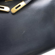 将图像加载到图库查看器中,HERMES Kelly Retourne Navy Box Calf Leather Size 35