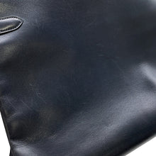 将图像加载到图库查看器中,HERMES Kelly Retourne Navy Box Calf Leather Size 35