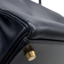 将图像加载到图库查看器中,HERMES Kelly Retourne Navy Box Calf Leather Size 35