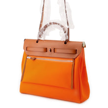 将图像加载到图库查看器中,HERMES Herbag zip Orange minyan Toile Officer Bash Hunter Size PM