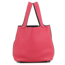 Load image into Gallery viewer, HERMES Picotin Lock Casaque Rose Extreme/Blue Nuit Taurillon Clemence Size MM