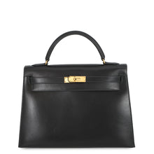 Load image into Gallery viewer, HERMES Kelly Sellier Black Box Calf Leather Size 32