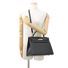 Load image into Gallery viewer, HERMES Kelly Sellier Black Box Calf Leather Size 32