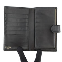 Load image into Gallery viewer, CHANEL CC Logo Kiss Lock Long Wallet Black Caviar Leather