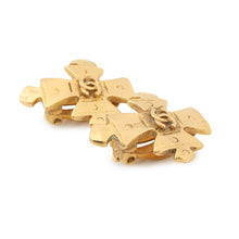 Load image into Gallery viewer, CHANEL CC Logo Cloth Earring Gold Metal
