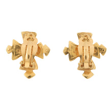 Load image into Gallery viewer, CHANEL CC Logo Cloth Earring Gold Metal