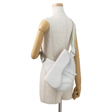 将图像加载到图库查看器中,Dior Saddle bag White Leather Canvas
