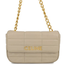 将图像加载到图库查看器中,CELINE Matelasse Mono Chrome Chainshoulder Bag Beige111273EPZ Leather