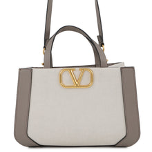 将图像加载到图库查看器中,Valentino Garavani V Logo Handbag White/Gray2W0B0K96YJH Canvas Leather