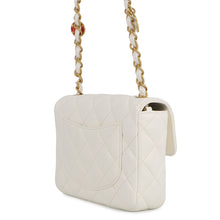 Load image into Gallery viewer, CHANEL Mini Matelasse Medal ChainShoulder Bag WhiteAS3738 Lambskin