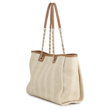 将图像加载到图库查看器中,CHANEL Deauville Tote Bag BeigeA67001 Straw Leather Size Medium