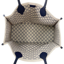 Load image into Gallery viewer, GUCCI Gucci Print Tote Bag Ivory/Navy772176 Canvas Leather