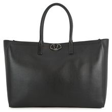 将图像加载到图库查看器中,Valentino Garavani V Logo Shopping Tote Bag Black5Y0B0C93JHH Leather