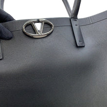 将图像加载到图库查看器中,Valentino Garavani V Logo Shopping Tote Bag Black5Y0B0C93JHH Leather
