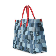 Load image into Gallery viewer, LOUIS VUITTON Onthego Blue/RedM44992 Monogram Denim Leather Size GM